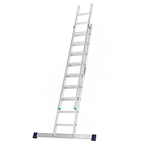 Image of TB Davies 4.0m/13.0ft, TASKMASTER 2 Section Extension Ladders, Aluminium Stabiliser Bar, Comfort D-Shaped Rungs, Reach Height 4.6m/14.9ft, EN131 Professional