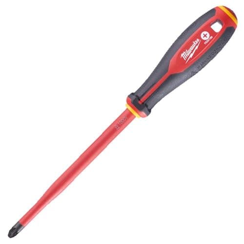 Image of Milwaukee 4932478727 VDE Pozidriv Screwdriver with Refined Imprint PZ3 x 150 m/m