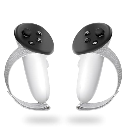 Image of Mayue Controller Grips for Meta/Oculus Quest 3,Cover with Non-Slip Texture and Adjustable Soft Straps, Compatibility with Official Charging Dock Battery
