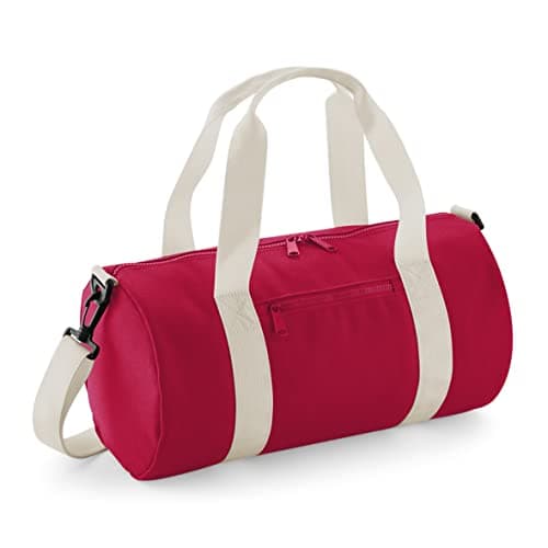 Image of BagBase BG140s Mini Barrel Bag - Classic Red/White