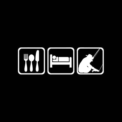 Image of SCSHY Car Sticker 14.7Cm*4.6Cm Eat Sleep Fly Fishing Fun Vinyl Car-Styling Decals Car Sticker Black Silver