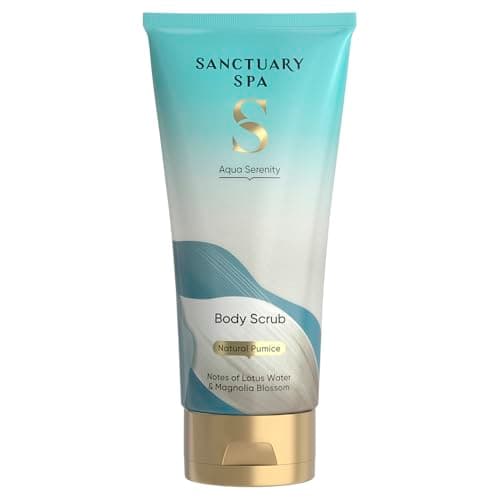 Image of Sanctuary Spa Aqua Serenity Body Scrub, 200ml, Gentle Exfoliating Gel with Natural Pumice, Lotus Water & Magnolia Blossom – Refreshing Ocean-Inspired Fragrance for Smooth, Soft Skin