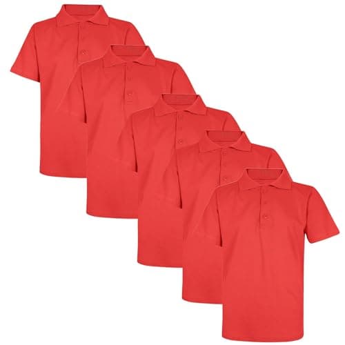 Image of A2Z 4 Kids Boys Polo T Shirts Plain Summer Tank Top - PL Polo T Shirt Red 5 Pack 11-12