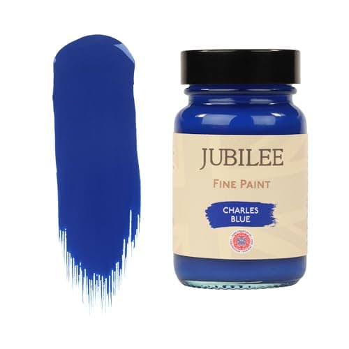 Image of Guild Lane Jubilee Furniture Paint – Upcycle & Transform Wood, Metal & Glass – Soft Sheen Finish for Indoor & Outdoor – Durable & Easy to Apply Multi-Surface Paint (Charles Blue, 60ml)