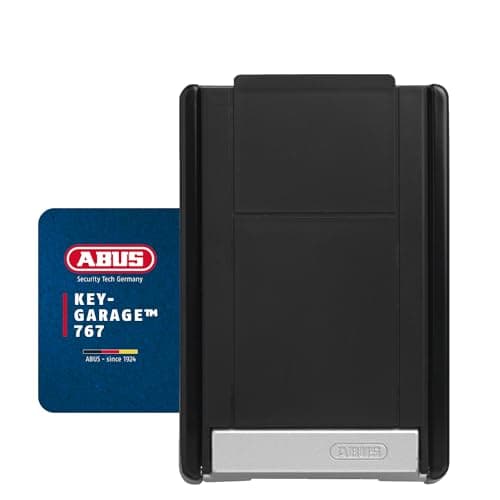 Image of ABUS KeyGarage 767 - Key Box with Bracket for Wall mounting - Key Safe for up to 20 Keys or Small valuables - with Key Code - Black-Silver