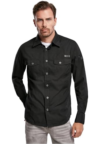 Image of Brandit Slim Fit Shirt Long Sleeve, color: black, size: M