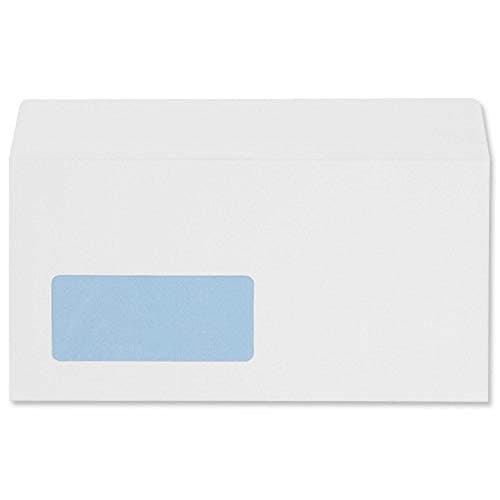 Image of 5 Star DL White Envelopes Peel and Seal with Window (500 Pack), Envelope Wallet Strong100gsm