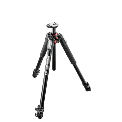 Image of Manfrotto MT055XPRO3 Tripod, 3-Section Aluminium, Ergonomic Design, Professional Camera Tripod, for DSLR, Mirrorless and Compact Cameras, Black