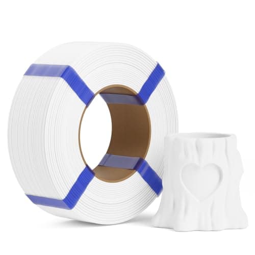 Image of DEEPLEE PLA Basic Refill Filament 1.75mm White 1kg, No Spool 3D Printer Filaments, Easy to use Filament 3D Printing Materials for Reusable Spool Refilling