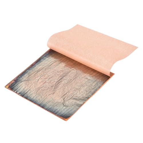 Image of sourcing map 25 Pcs Gold Leaf Sheets 5.5" x 5.5" Imitation Gold Foil Sheets Variegated Booklet with Pattern for Crafts,Picture Frames,Nails and DIY Arts Decoration,Gray Stripes