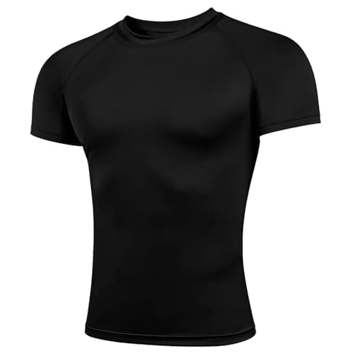 Image of BSBUY Mens Short Sleeve T-Shirt Athletic T Shirt Quick Dry Muscle Fit T Shirt Crew Neck Slim Tops Lightweight Tee Shirts Basic Short Sleeve Moisture Wicking Tee Sport Gym Workout Running Shirts(L)