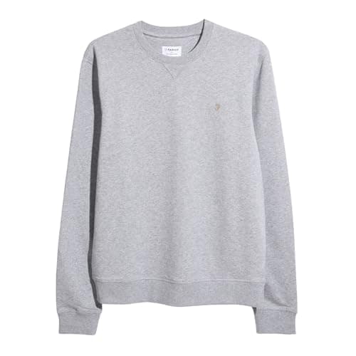 Image of Farah - Men's Tim Organic Cotton Crew Neck Sweatshirt, Slim Fit