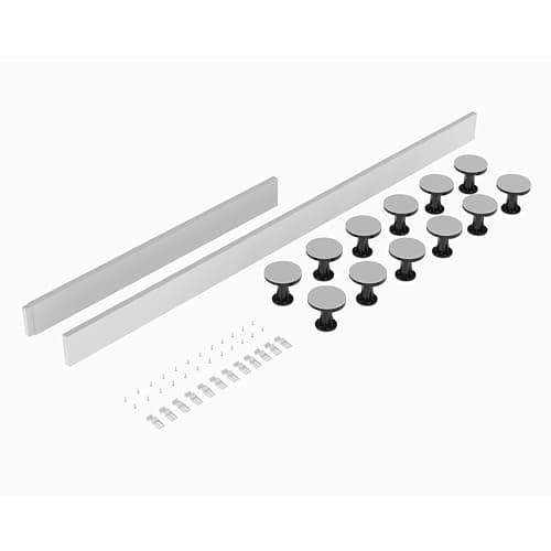 Image of Balterley Shower Tray Riser Kit, 2 White Panels, 12 Pack of Legs, Clips & Screws, Leg Set & Plinth Kit for 1300mm to 1800mm Rectangular Trays, Tray Plinth & Legs - 1800 x 105mm & 1000 x 105mm (White)