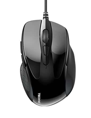 Image of TECKNET USB Wired Mouse, 6400 DPI Mice 4 Adjustable DPI with 6-Button Corded, Optical Computer Mouse with Ergonomic Design for Laptop, Chromebook, PC, Desktop, Mac, Notebook