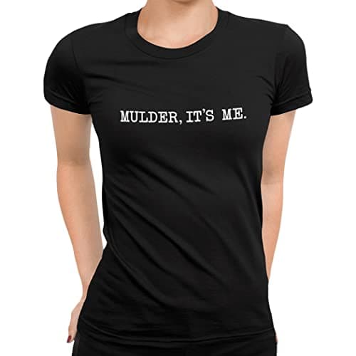 Image of Getting Shirty Mulder It's Me (Inspired by The X-Files) Women's T-Shirt, Color : Black, Size : Large