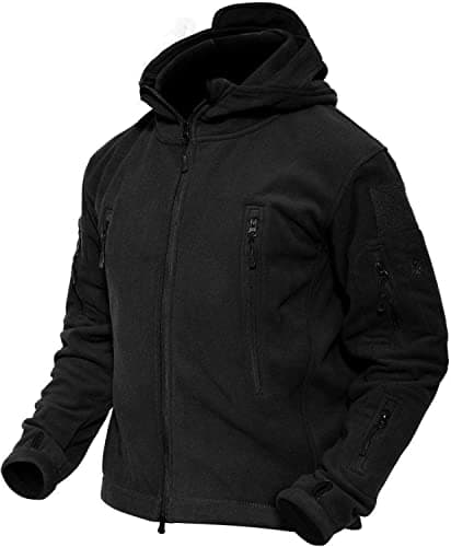 Image of MAGCOMSEN Men 's Windproof Warm Military Tactical Fleece Jacket Black L