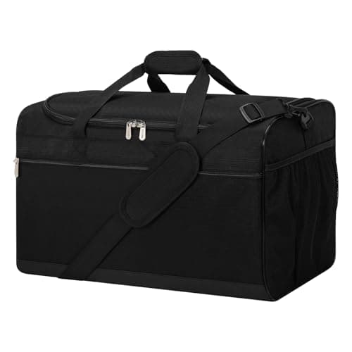 Image of ZZY Gym Duffle Bag, 40L Sports Holdall with Shoulder Strap, Water Resistant Travel Weekender Bag for Men and Women(Black)