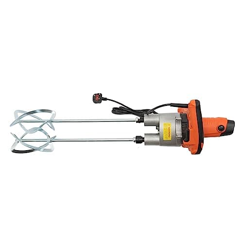 Image of 1800W Cement Mixer, Electric Paddle Mixer, Portable Concrete Mixer, Handheld Plaster Mixer, 2 Adjustable Speeds, with 2PCS Steel Spiral Rod for Mixing Feed, Plaster, Paint, Cement, Mortar etc.