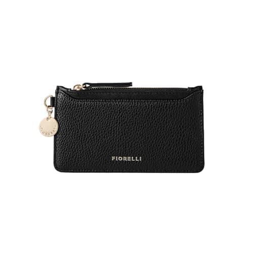 Image of Fiorelli Women's Luna Elongated Card Case, Credit Card Holder, Slim Wallet, Black Faux Leather
