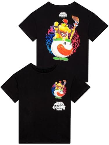 Image of Super Mario T Shirt, Bowser Jr Boys’ T-Shirts, Boys Clothes for Kids, Black 11-12 Years