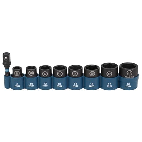 Image of Makita E-16639 9 Piece Impact Black Socket Set