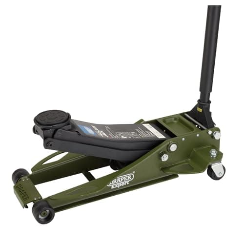 Image of Draper 23817 Professional Low Profile Fast Lift Garage Trolley Jack, 3 Tonne, Green