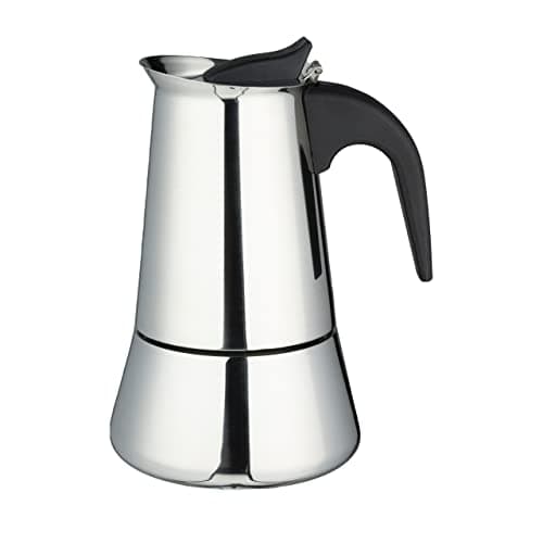 Image of Café Olé Stovetop Espresso Maker, Stainless Steel, 12-Cup – Compatible with Induction, Ceramic, Gas and Electric Stoves, Silver (SEM-12)