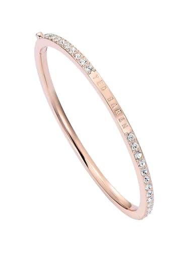Image of Ted Baker Claudia Narrow Crystal Hinged Bangle Bracelet for Women (Rose Gold/Crystal)