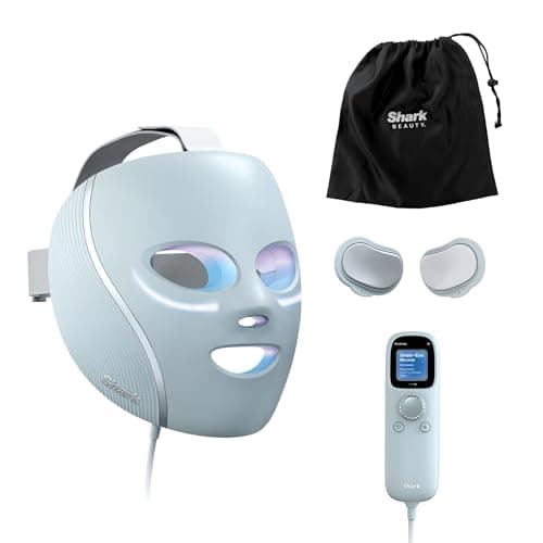 Image of Shark CryoGlow LED Face Mask with Under-Eye Cooling, Anti-Ageing & Blemish Repair, Red & Blue LED, Infrared Light Therapy, Beauty Gifts For Her, USB-C, Remote Control, Storage Bag, Adjustable Straps