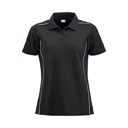 Image of Clique Women's New Alpena Womens Polo Regular Fit Plain Polo Short Sleeve Polo Shirt, Black, 14 (Manufacturer Size: X-Large)