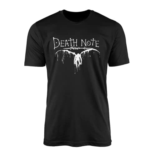 Image of SMARTYPANTS Death Note Black T-Shirt Top Tee - Anime Manga Comic Cosplay Inspired Japanese Art Mystery Thriller Book Light Kira Shinigami Ryuk Adult Teen Gift Present (12-14 Years, Black Prime)
