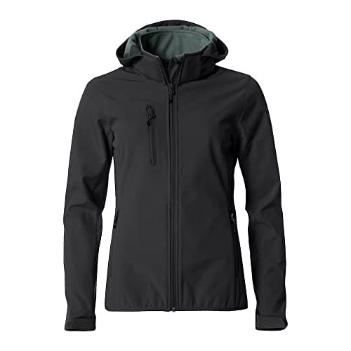 Image of Clique - Basic Hoody Women's Winter Softshell Jacket with Removable Hood Polyester Jacket for Skiing, Hiking, Hiking, Travel, Mountain (Black M), Black