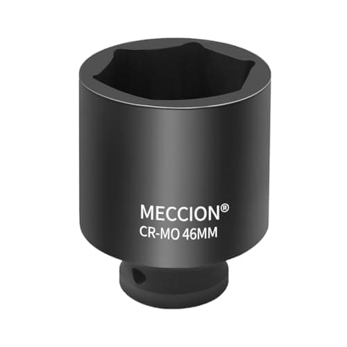 Image of Meccion 1/2 Inch Drive Impact Socket 46mm Heavy Duty Cr-Mo 6 Point Deep Socket, 78mm Length