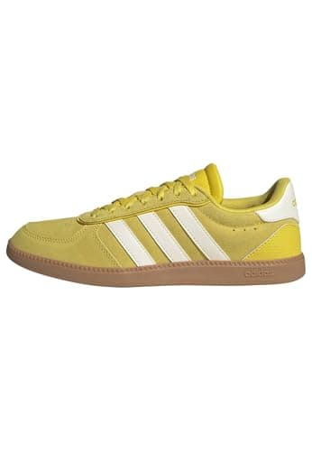 Image of adidas Women's BREAKNET Sleek Shoes, Yellow/Off white/GUM10, 5 UK