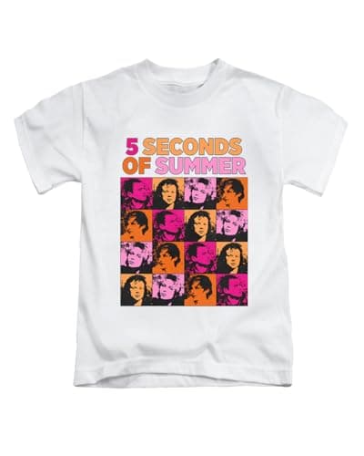 Image of New Spirit Original 5 sos, Colourful Boxes Five Seconds of Summer Novelty pop iconicTee T-Shirt Funny Unisex T Shirt Top White