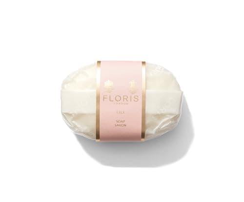 Image of Floris London Luxury Lily Hand Soap Bar (100g) | Fragrant, Hand Wrapped & Finely Milled | Contains Moisturising Shea Butter | Vegetable Base | Designed to Leave Skin Soft & Delicately Scented