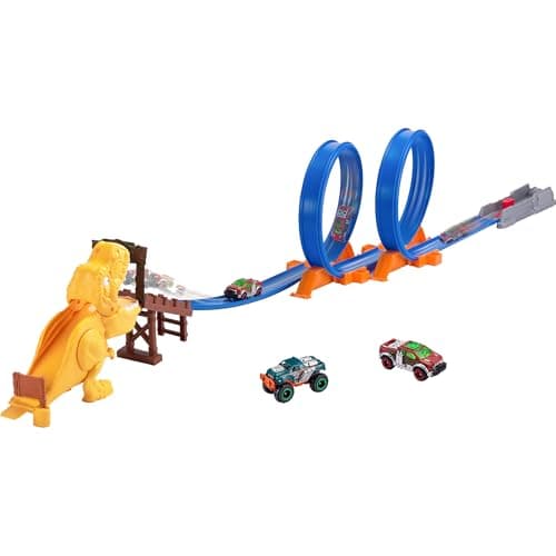 Image of Zuru - Metal Machines - T-Rex - Double Track Looping T-Rex Attack with Mini Racing Car - 6702