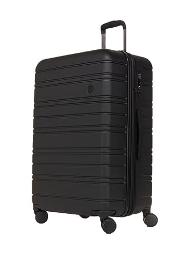 Image of Nere - Stori - ABS Hard-Shell Suitcase Collection - 8-Spinner Wheels - Self-Repairing Zip - Built-in TSA Combination Lock - Expanding Luggage (Black, Large)