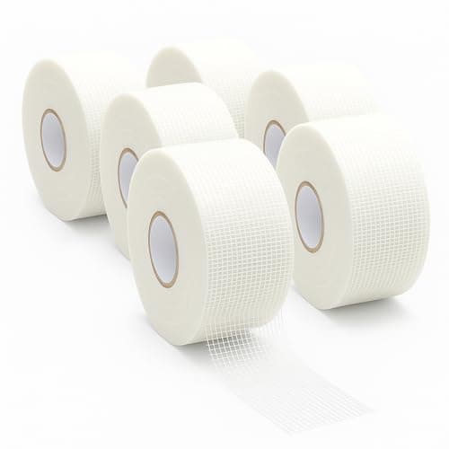 Image of 6 Rolls of Plasterers Scrim Tape 50mm x 90m White | Self-Adhesive Fibreglass Mesh Tapes for Drywall, Ceiling Cracks & Joint Repair | Heavy-Duty Plasterboard Joint Tape | Tear-Resistant Roll