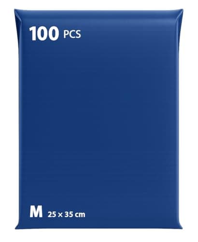 Image of Plastic Shipping Envelopes with Integrated Pouch - Pack of 100 Vintage Bags 25 x 35 cm Strong Polyethylene Packaging Packaging Self Seal - Blue (Blue 100M)