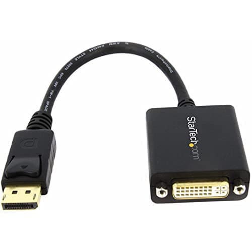 Image of StarTech.com DP2DVI2 DisplayPort to DVI Adapter - Video Converter 1080p - DP 1.2 to DVI Monitor/Display Cable Adapter Dongle Latching DP Connector,Black