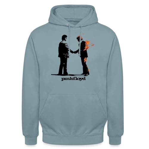 Image of Spreadshirt Pink Floyd Wish You Were Here Abstract Artwork Unisex Hoodie, M, stonewash blue