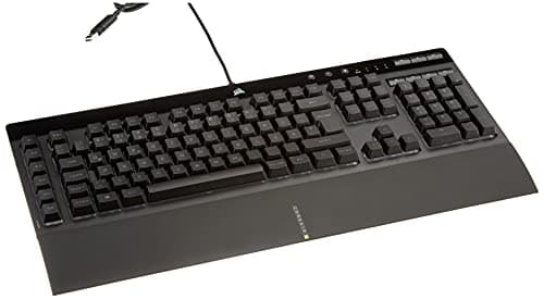 Image of Corsair K55 RGB PRO Wired Membrane Gaming Keyboard (Dynamic RGB Backlight, 6 Macro Keys with Elgato Software Integration, IP42 Dust and Splash Protection) QWERTY, Black