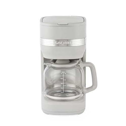 Image of Salter Rise Drip Coffee Machine – Instant Filter Coffee Maker, 1.5L Glass Carafe, Water Level Indicator, Measuring Spoon, Compatible with Ground, Espresso, Keep Warm, Auto-Shut Off, 900W, Taupe