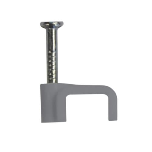 Image of Electrovision 8mm Flat Cable Clips (Pack of 100) Grey