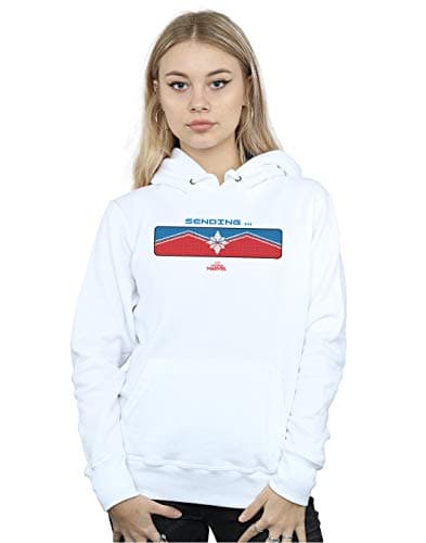 Image of Marvel Women's Captain Marvel Sending Hoodie White Small