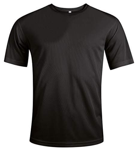 Image of MKR Quick Drying Breathable Cooling Short Sleeve Sports T-Shirt with UPF40+ Sun UV Protection (Black, XS)