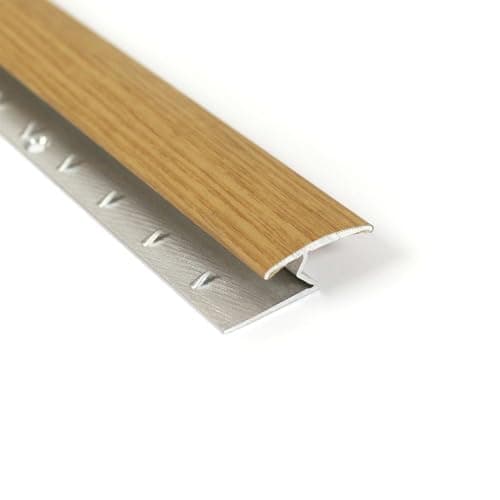 Image of Aluminium door bar threshold Z Section (Light Oak laminate) 900mm