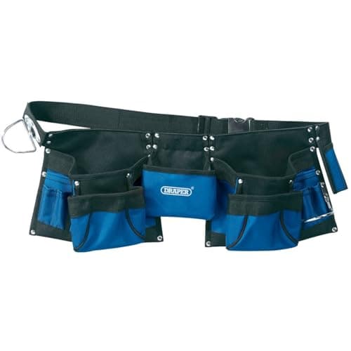 Image of Draper 03068 Heavy-Duty Double Tool Pouch, Black, Blue