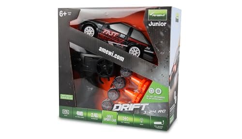 Image of Amewi Drift Sport Car 4WD 1:24 RC Remote Controlled RTR Black from 6 Years